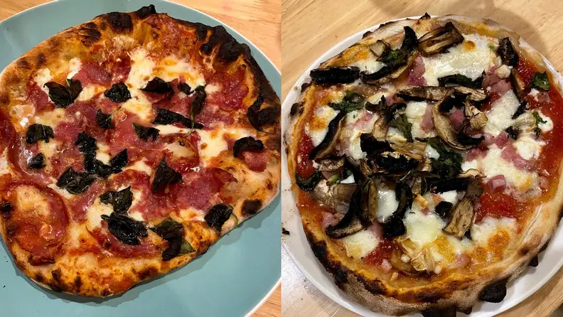After cooking seven personal pizzas, the Roccbox still didn't drop in temperature.