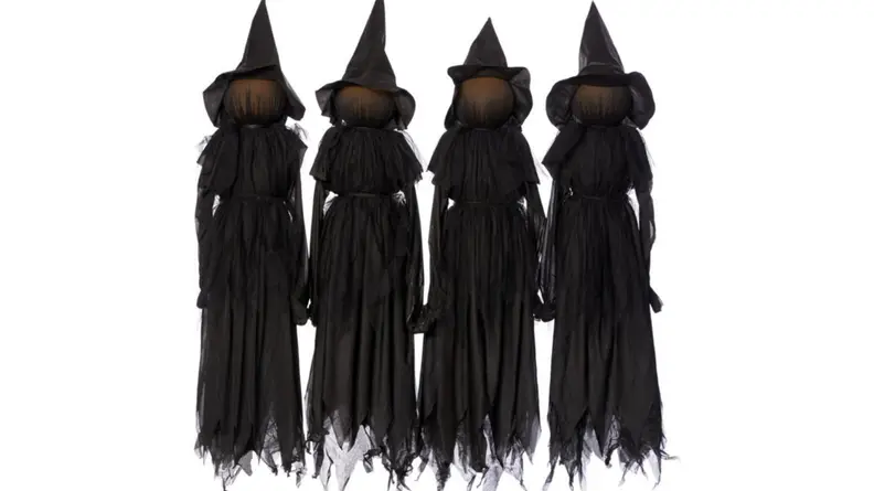 witch yard stakes on white background