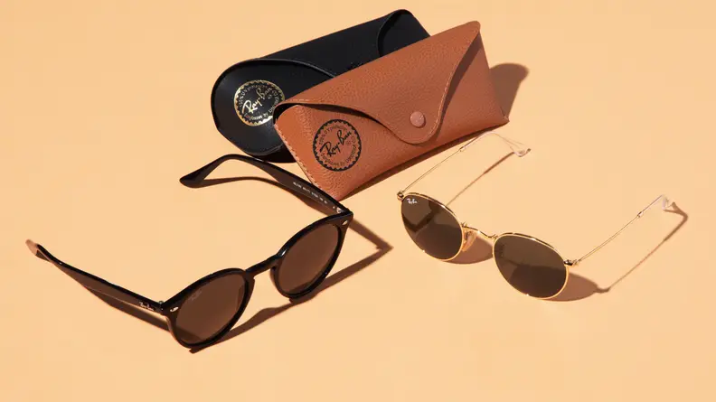 sunglasses on orange background