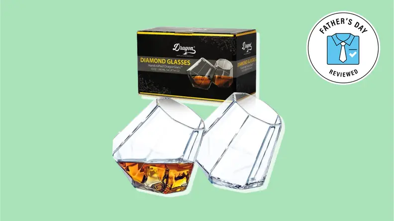 Father's Day gifts for whiskey lovers: Dragon Glassware diamond-shaped cocktail whiskey glasses