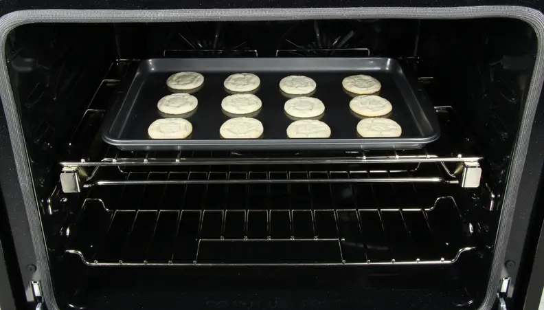 test cookies in oven
