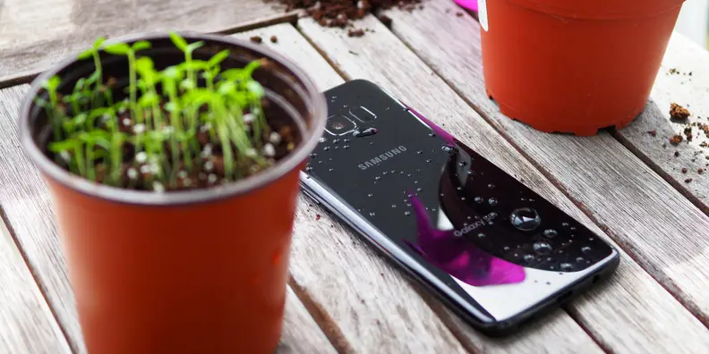 The Samsung Galaxy S8 on a table