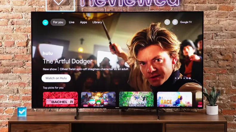 Hulu streaming app on the screen of the Hisense 65-Inch Class U7 Series Mini-LED.