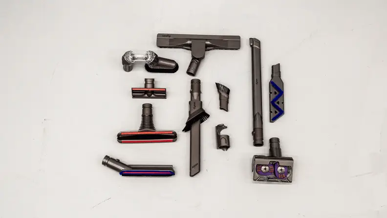 If you purchased the Total Clean version, you'll get tons of attachments and a tote bag to store them.