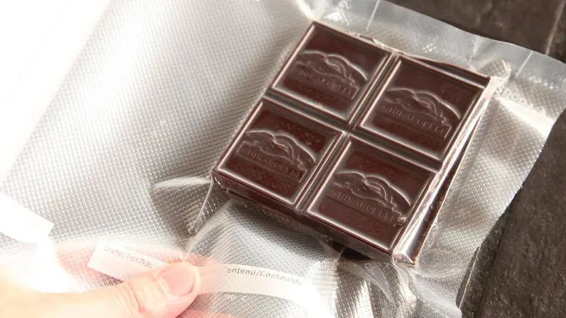 Tempered chocolate sous vide