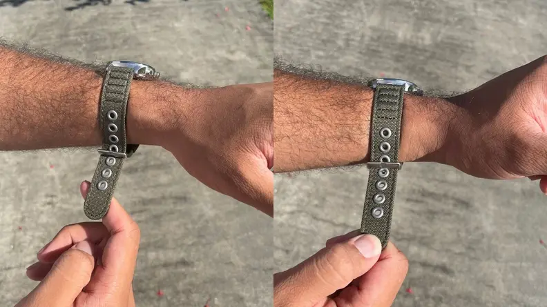 Man adjusting Citizen Chandler watch on his wrist.