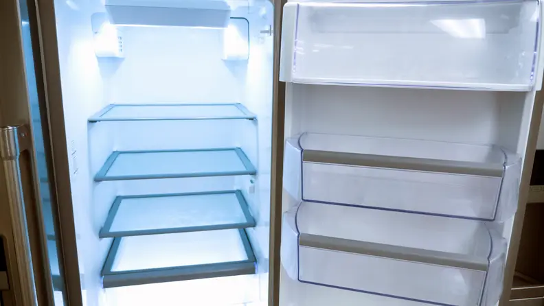 Gallon size bins have room for milk, but the door isn't cold enough to store it there