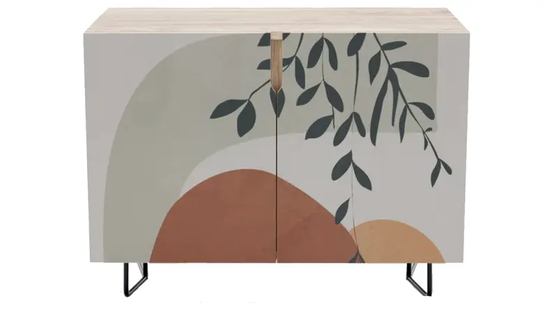 Credenza with plant pattern