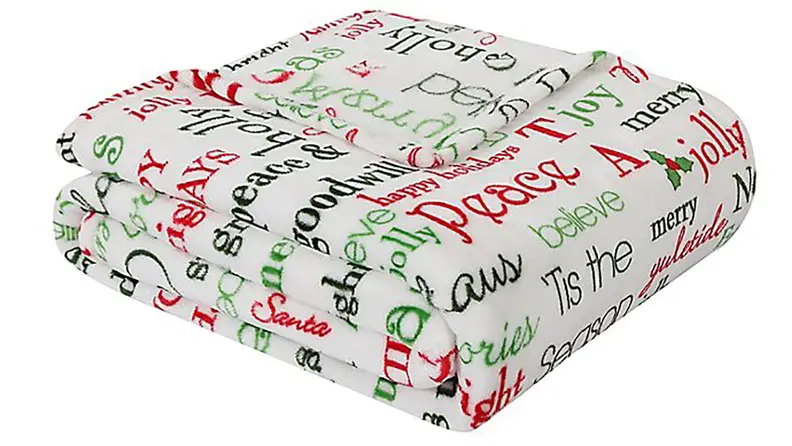 VCNY Home Holly Joy Printed Throw Blanket