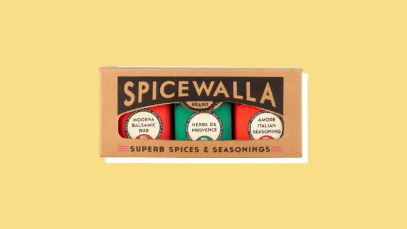 Spicewalla 3-pack spice blend on yellow background