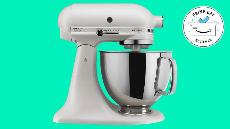 KitchenAid Artisan Series Stand Mixer on teal background