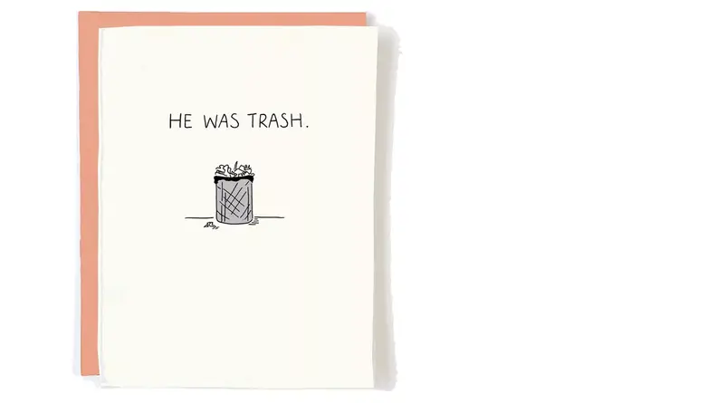 A Valentine's Day sympathy card offers comfort to someone going through a breakup. It says, 