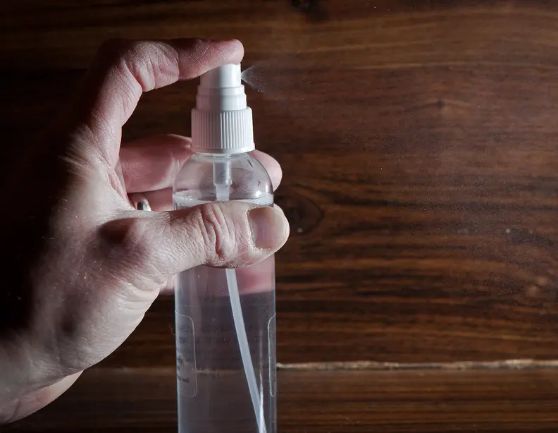 spray bottle spraying