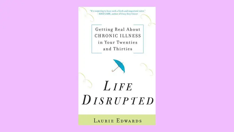 Cover of Life Disrupted in front of a background.