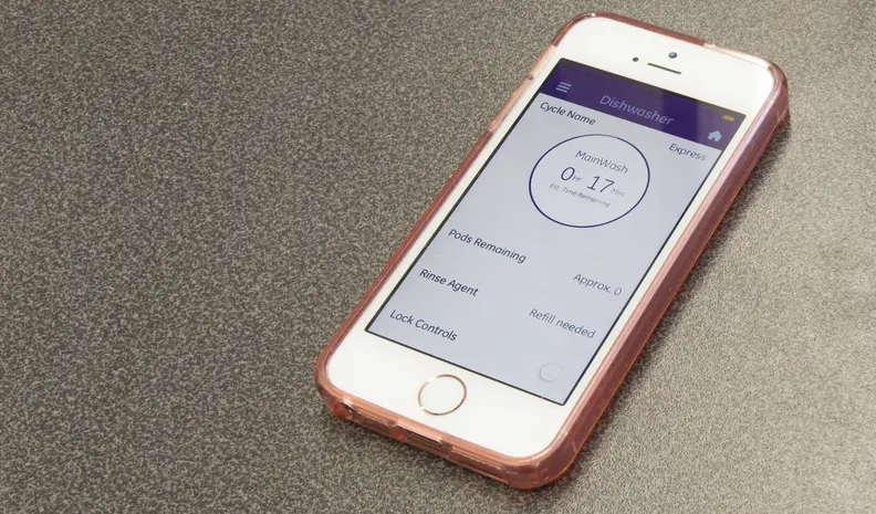 GE Appliances app connected to dishwasher