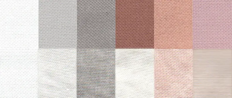 Before and after test stain results using the Normal cycle. From left to right: control, sweat, dirt, blood, cocoa, and red wine.