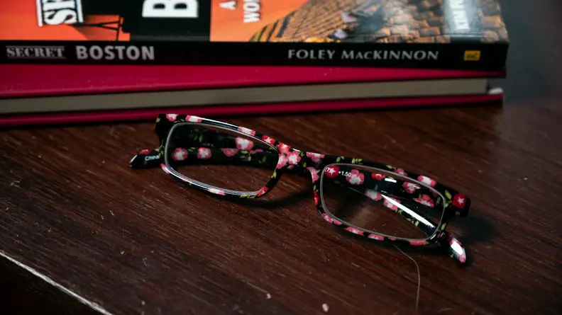 A pair of floral reading glasses from Readers.com
