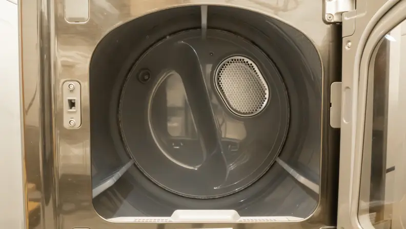 The Samsung DVE50R5400V dryer drum