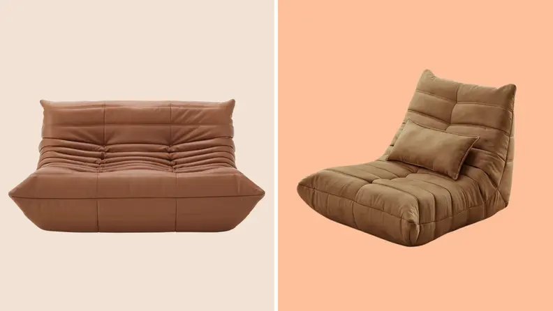 Togo medium sofa and Swingle Floor Bean Bag & Lounger by Trule.