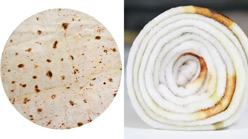 A burrito-shaped blanket.