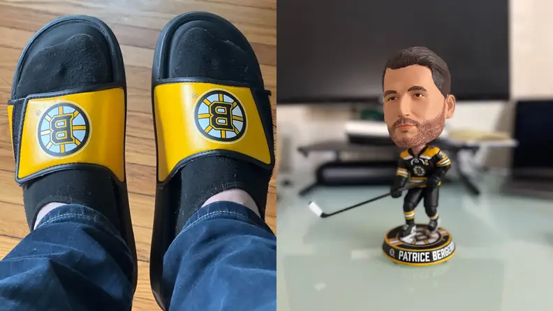 Slides on feet, bobblehead