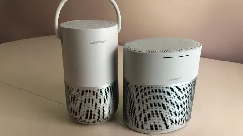 Bose Home Speaker 300 and Portable Home on table