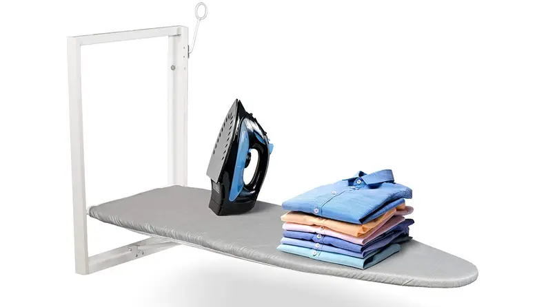 A laundry ironing wall attachment.