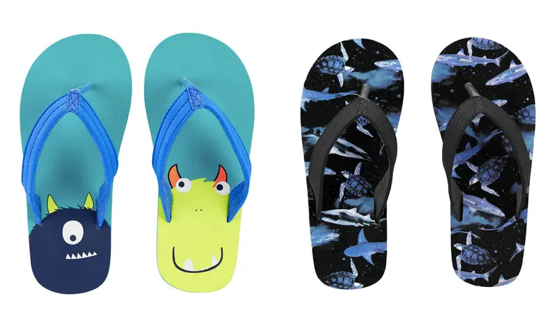 Two pairs of toddler flip flops