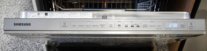 Samsung DW80H9970US control panel