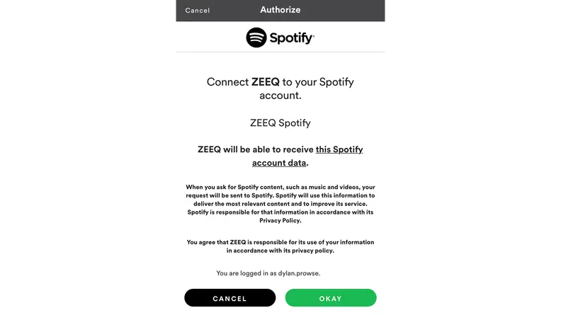 Zeeq Spotify Authorization