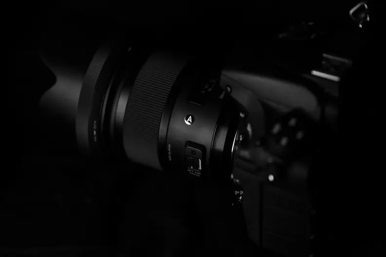 The side of the 50mm f/1.4 DG HSM A features a badge denoting its specification.