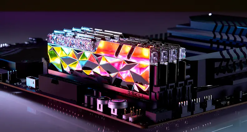 Computer memory lit up with RGB lights