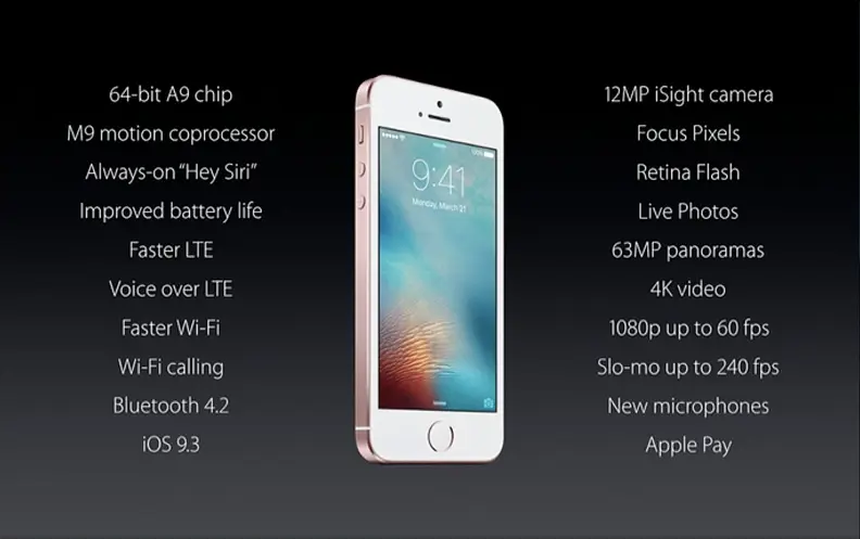 Apple iPhone SE hardware specs