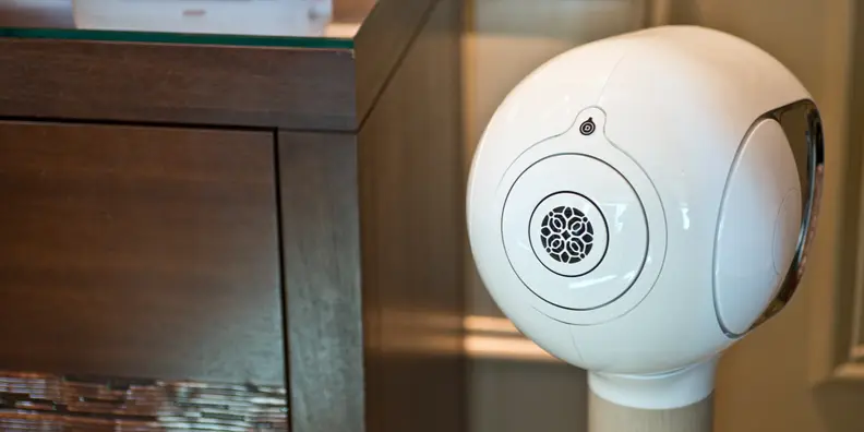 A photo of the Devialet Phantom in a home.
