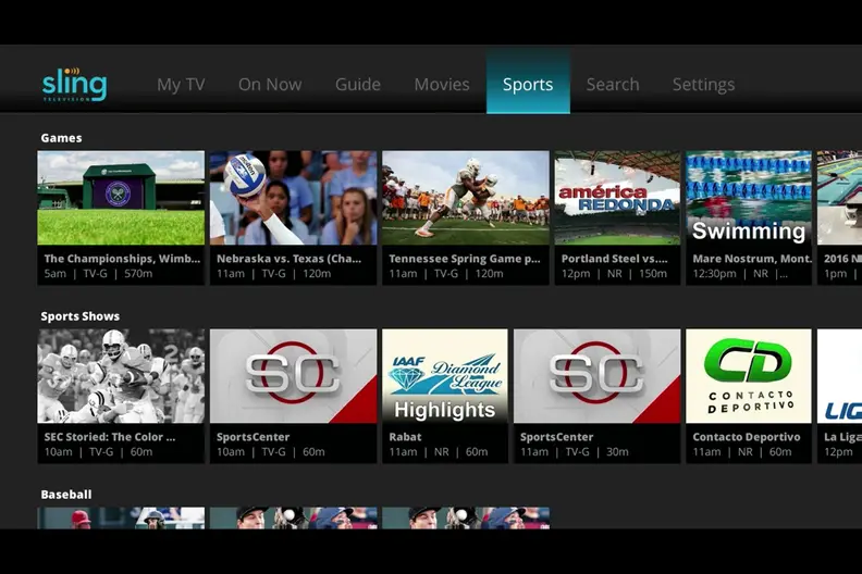 Sling TV offers a wide array of sports channels, but you have to add most on through packages, while the others let you access them with higher-priced subs.