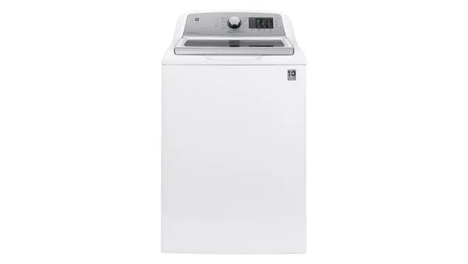 White washing machine against a white background