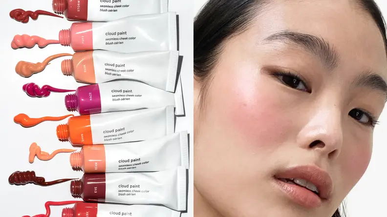 The Glossier Cloud Paint Seamless Cheek Color.