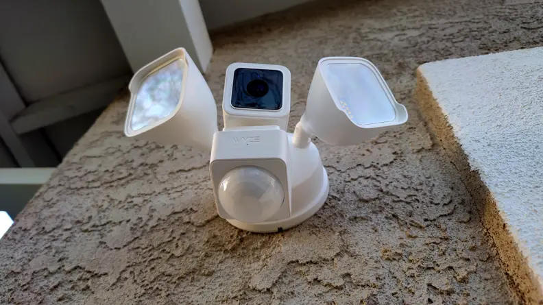 Looking up at the Wyze Cam Floodlight