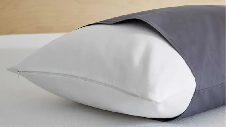 brooklinen pillow protector under a pillow case