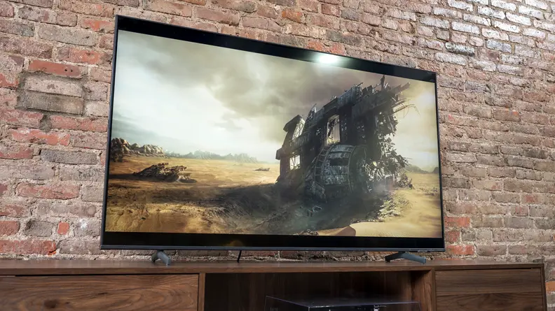 The Samsung Q60A displaying 4K/HDR content in a living room setting