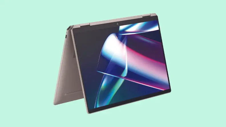 The HP Spectre x360 14-inch 2-in-1 laptop folded open.