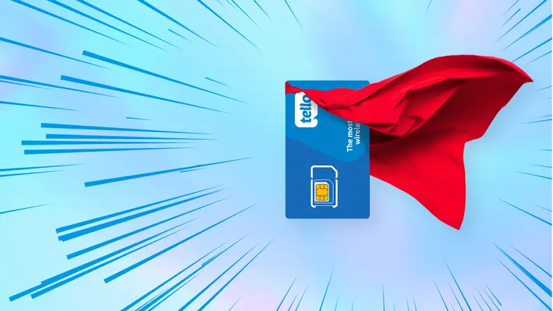 Tello Mobile logo with a cape