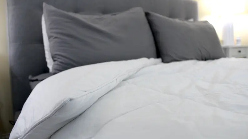 This comforter is available in standard sizes and a range of weights.