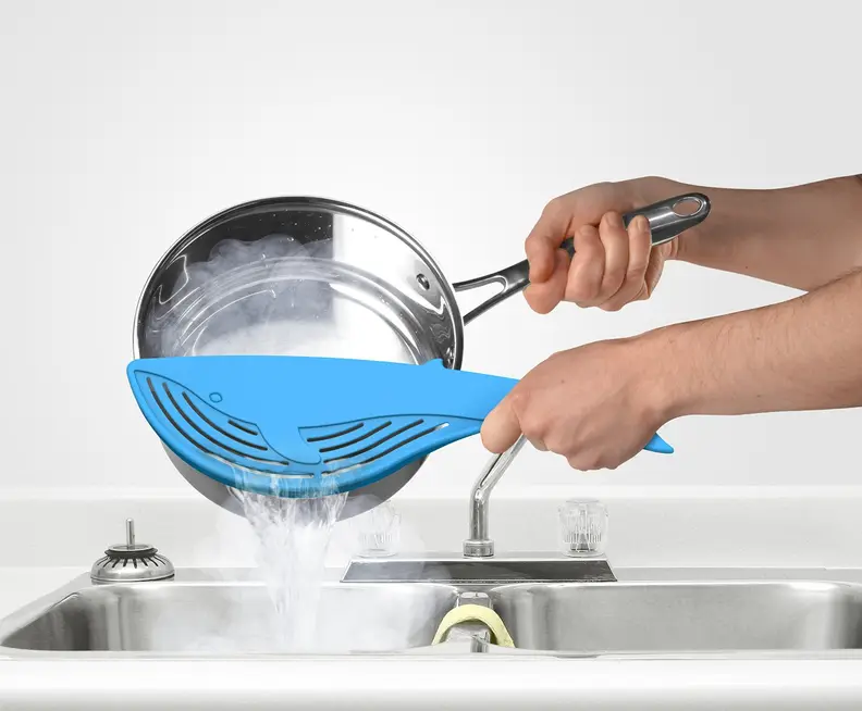 This whale strainer helps you get rid of excess water.