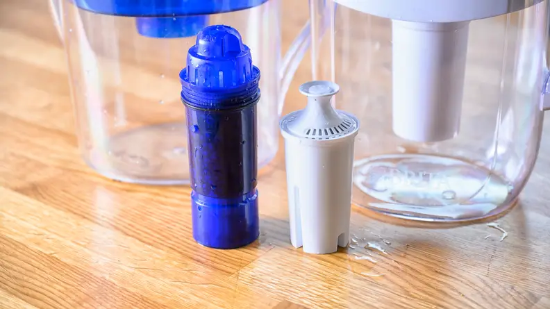 The Brita Standard and Pur Standard filters come standard with the Brita Everyday 10-cup pitcher and the Pur Classic 11-cup pitcher, respectively.