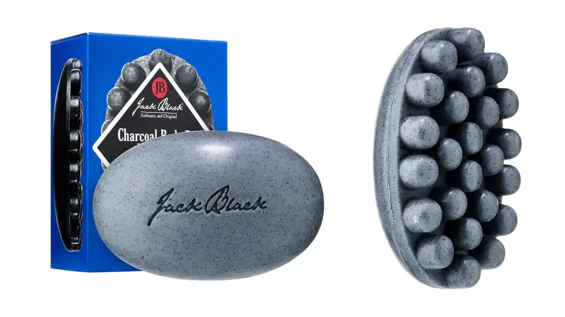 The Jack Black Charcoal Body Bar Massaging Soap.