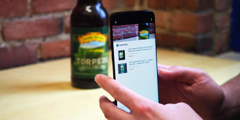 The Bixby shopping feature in use on the Samsung Galaxy S8