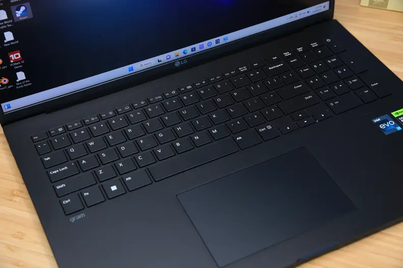 The LG Gram 17 Pro's keyboard.