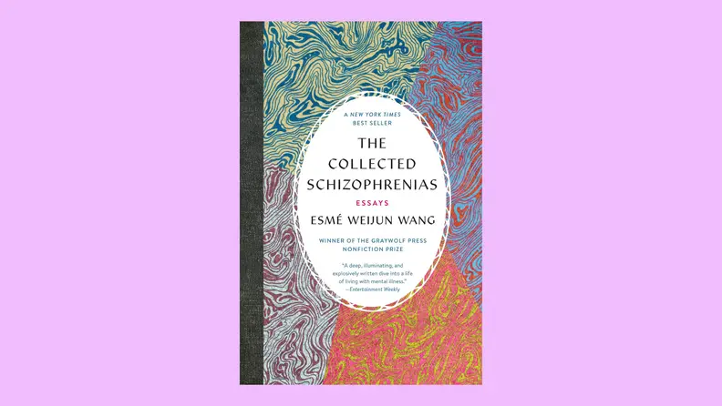 Cover of The Collected Schizophrenias in front of a background.