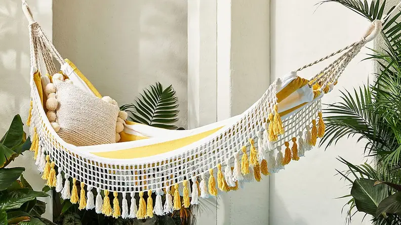 Add some sunshine to your decor with this bright hammock.